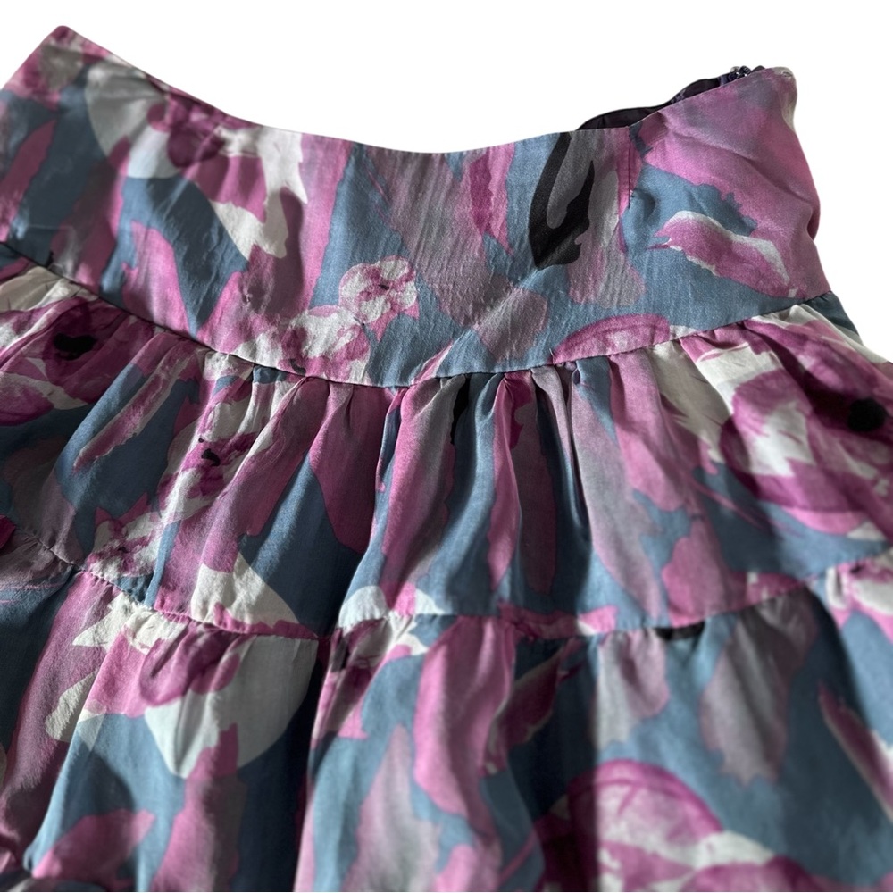 Vintage Silk Floral Purple Skirt - Picture 7 of 9